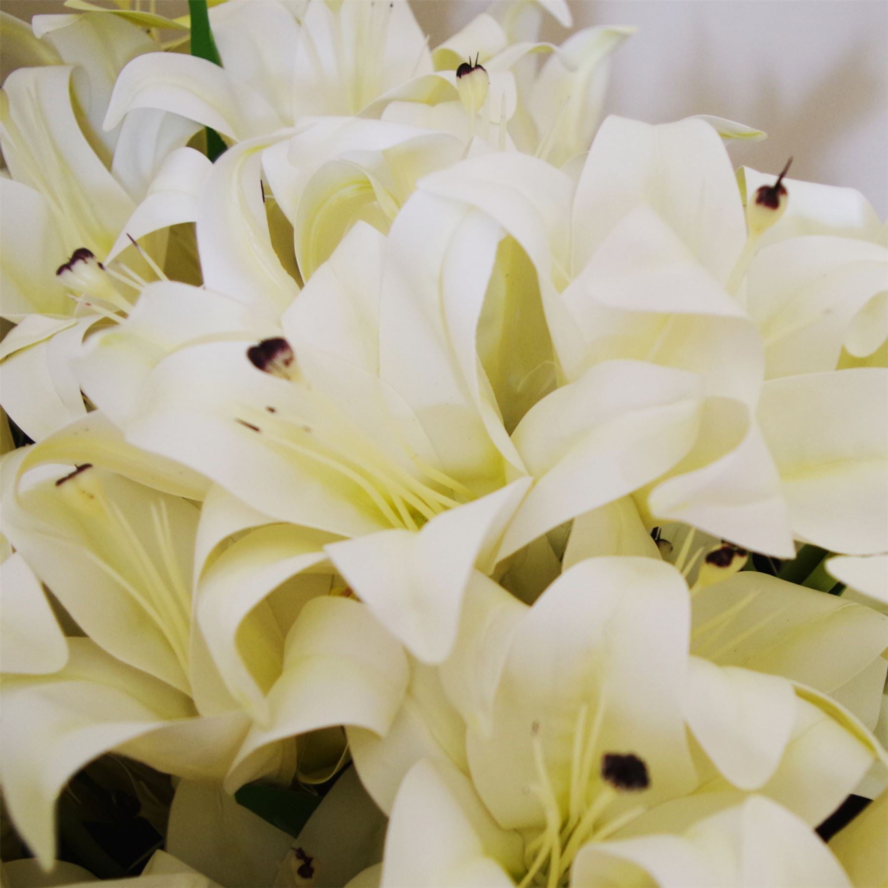 Artificial Flowers Lily Plant White Bare Stem 60cm Pack 12