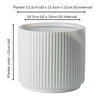 Ceramic Plant Pot Planter Ribbed White 16 x 16 x 15cm by Leaf Design