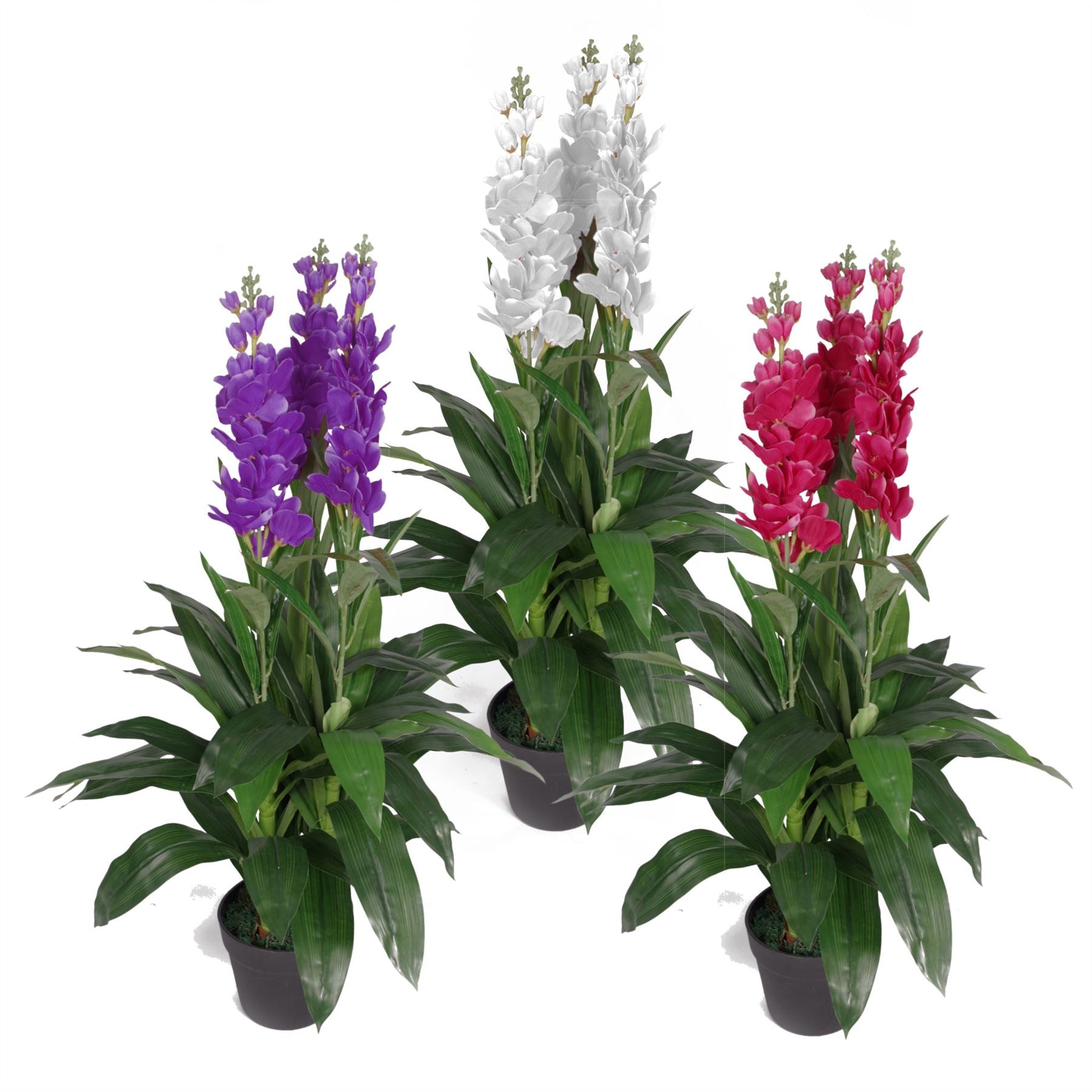 Artificial Cymbidium Orchid Plant Purple Purple Flowers 100cm