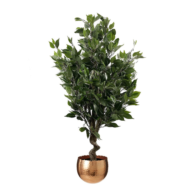 110cm Artificial Ficus Tree Copper Planter