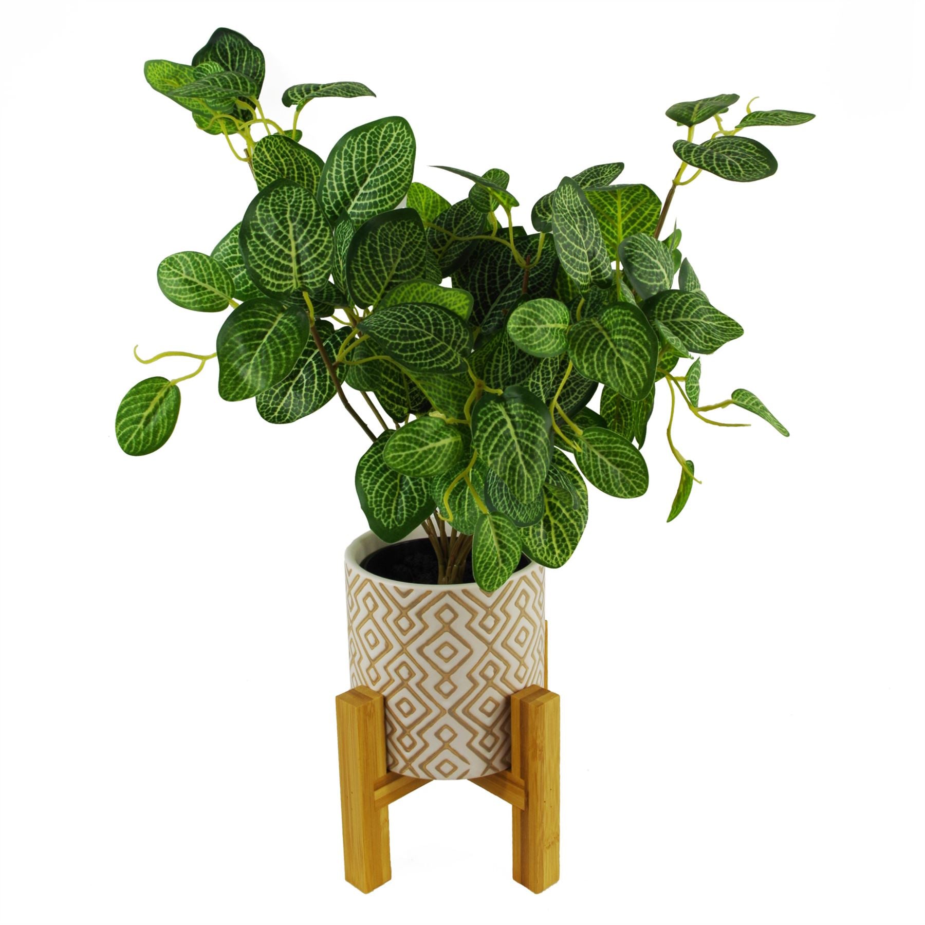 Artificial Foliage Plant Pot Plastic weighted pot 40cm