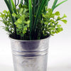 30cm Artificial Allium Grass Plant Metal Planter