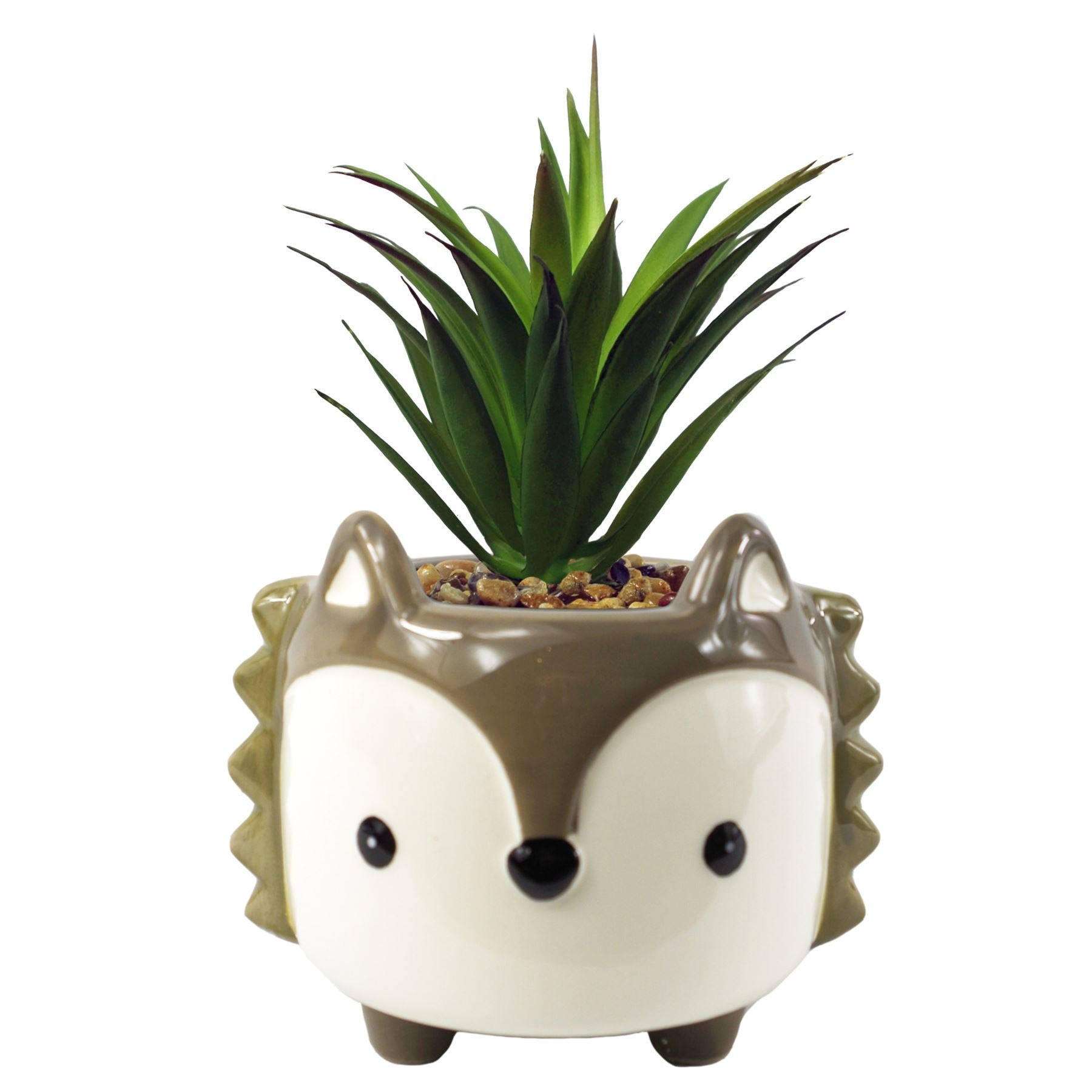 White Ceramic Planter Metal Plant Pot