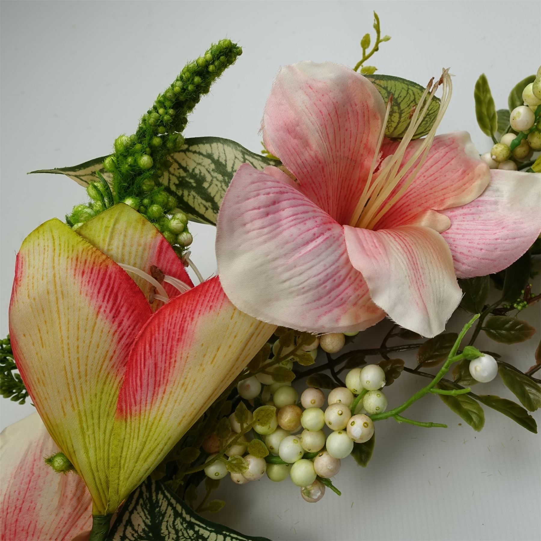 Artificial Pink Lily Wreath