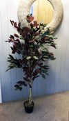 Artificial Ficus Tree Plant Green Red Ficus 120cm Plants