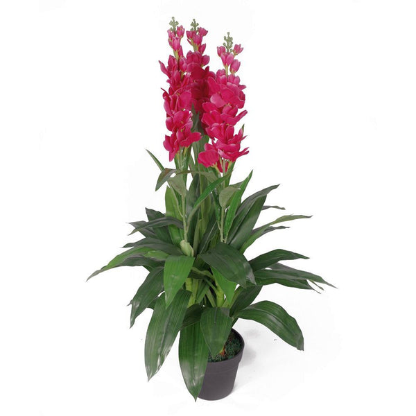 Artifical Orchid Plant Bush 100cm Pink Cymbidium Flowers