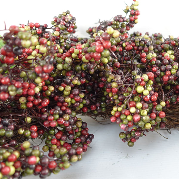 Artificial Hanging Black Berry Wreath