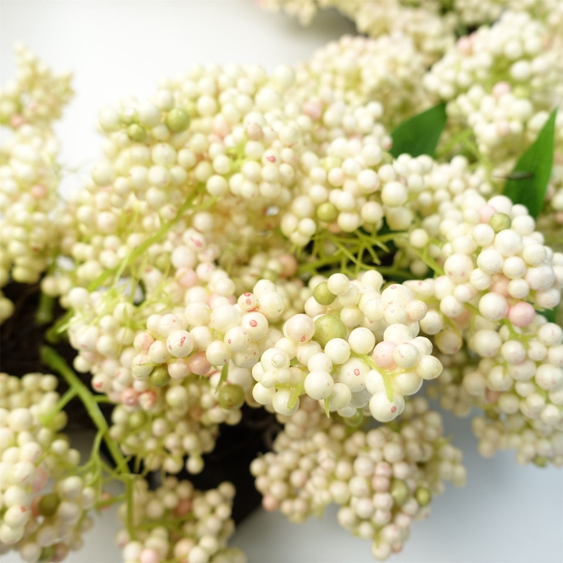 Artificial Hanging White Berry Wreath