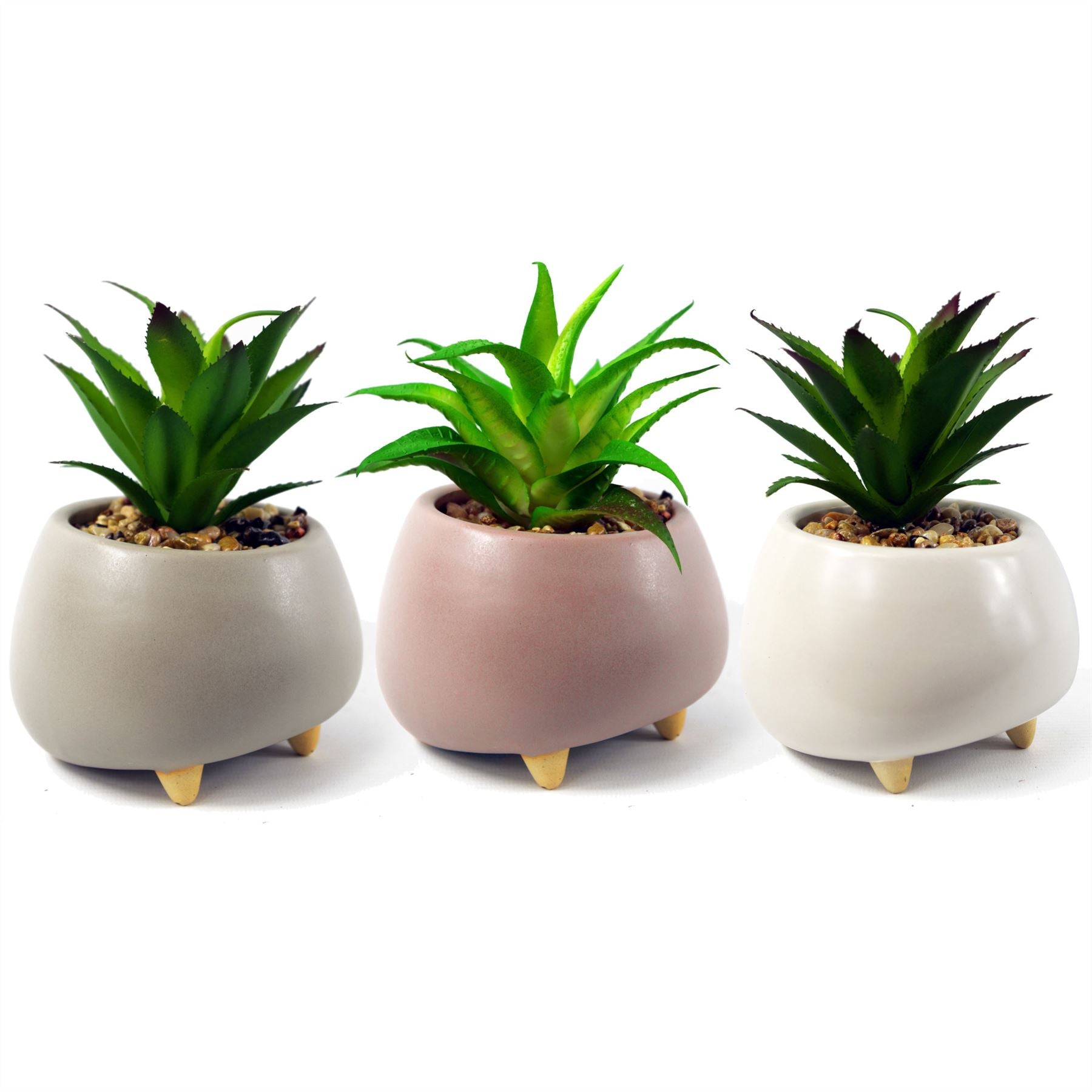 Artificial Plant Ceramic Planter Succulent Pink 15cm