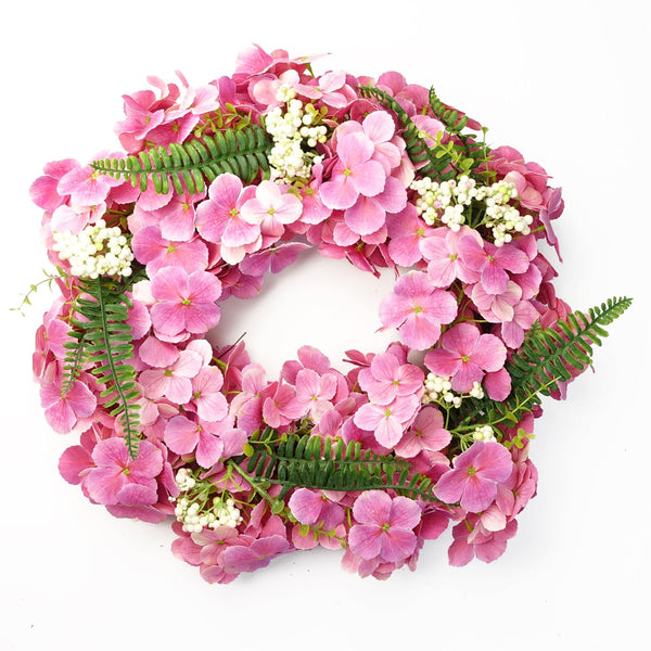 Artificial Pink Floral Blossom Wreath