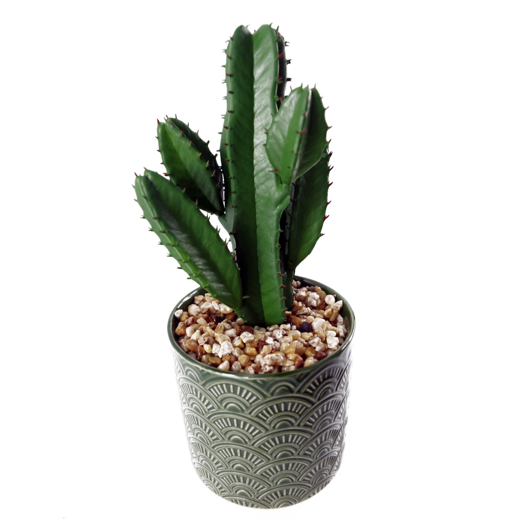 Artificial Cactus Cacti Planter Green Ceramic