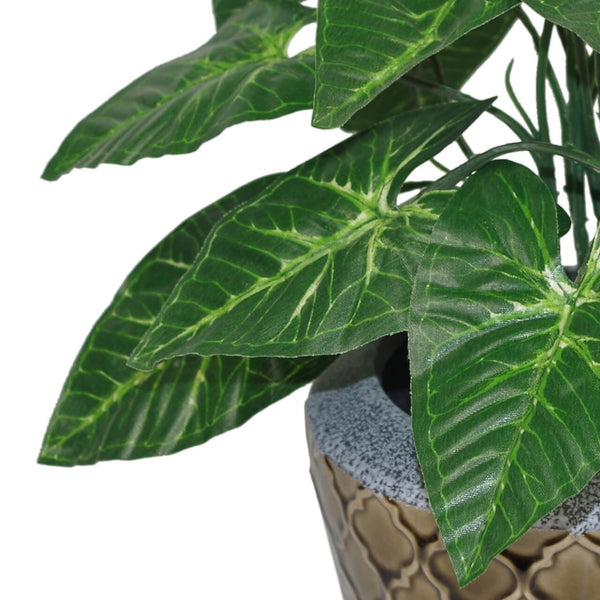 Artificial Foliage Plant Pot 45cm Dark Taro Plants