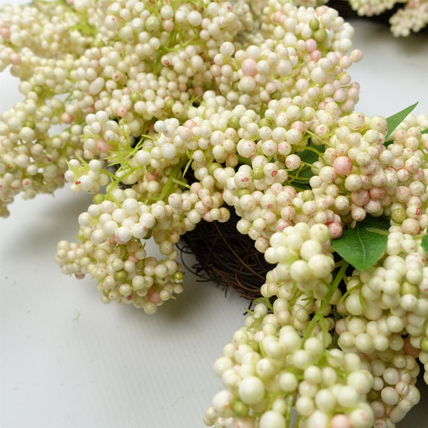 Artificial Hanging White Berry Wreath