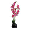 Artificial Orchid Flower Plant 70cm Pink Black Ceramic Planter