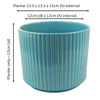 Artificial Grass Plant Blue Ceramic Planter 60cm 2ft