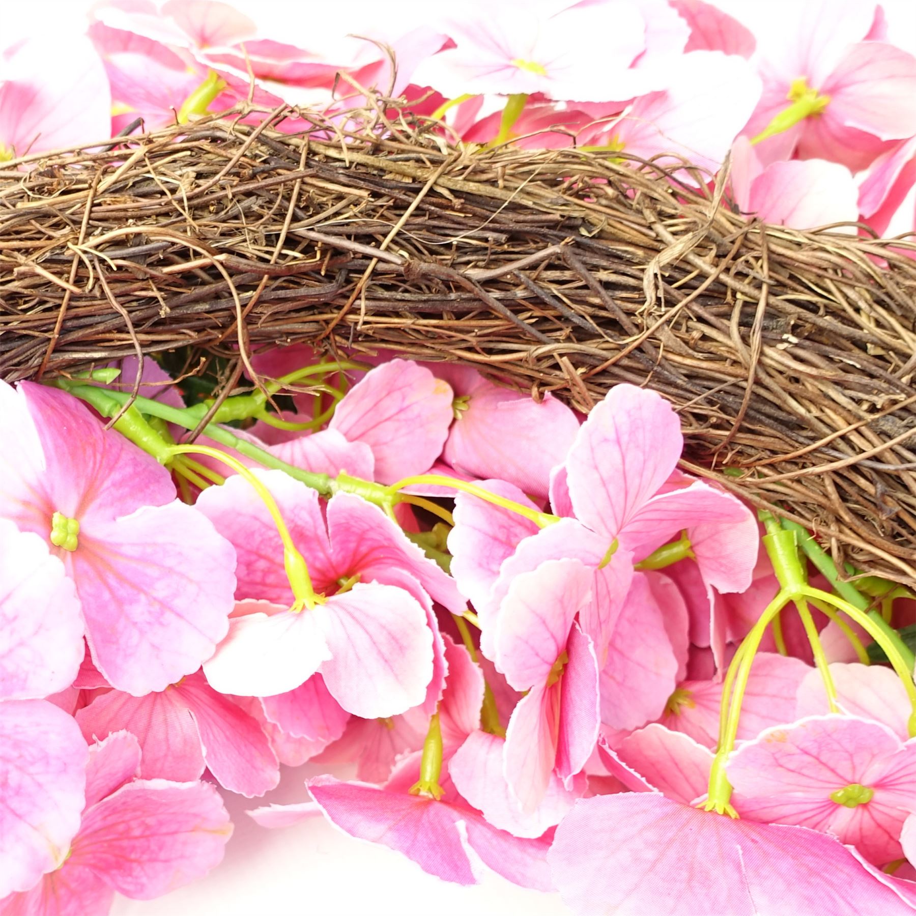 Artificial Pink Floral Blossom Wreath