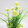 30cm Artificial Allium Grass Plant Metal Planter