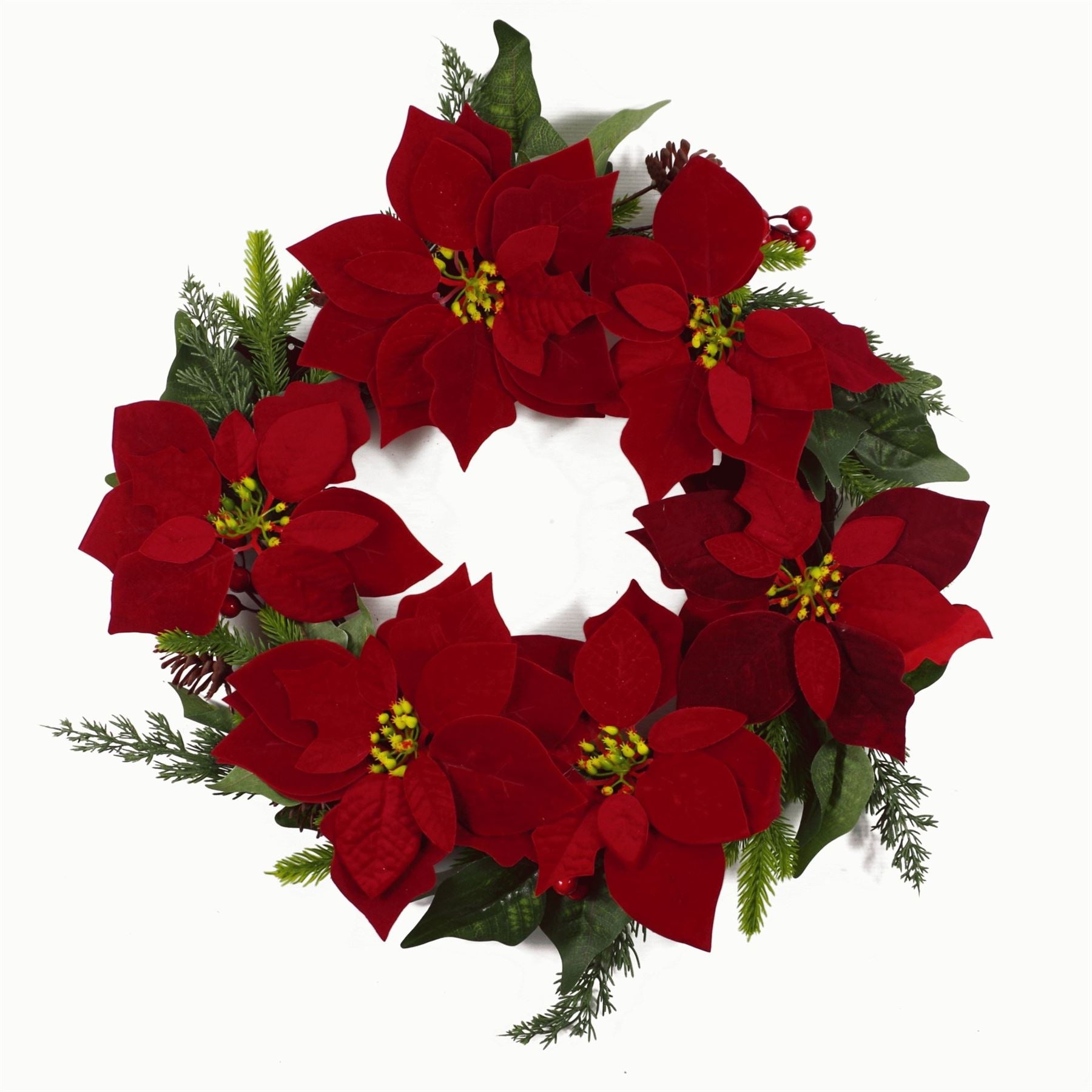 Luxury Wreath Christmas Poinsettia Foliage Floristry Wreath 60cm