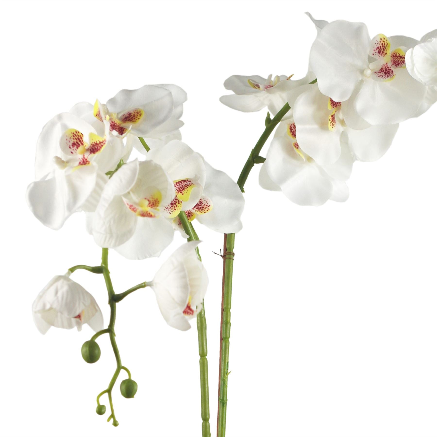 Artificial Orchid Flower Plant 70cm White Gold Ceramic Planter