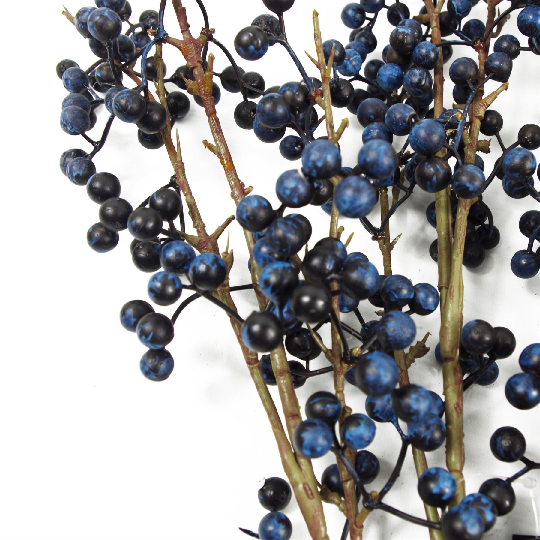 6 x Artificial Blue Christmas Festive Berry Spray 70cm