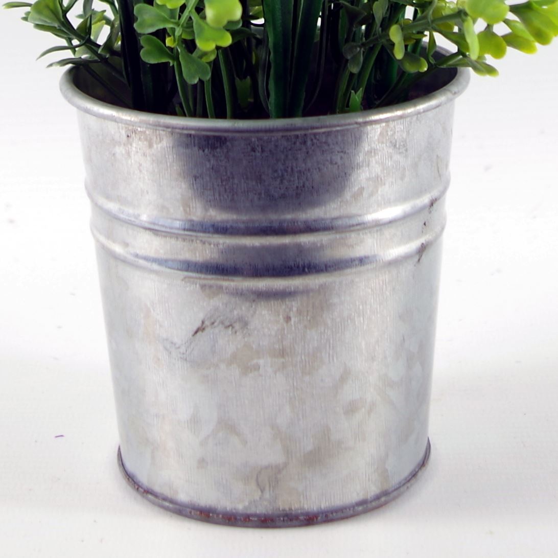 30cm Artificial Allium Grass Plant Metal Planter