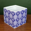 12cm Ceramic Cube Planter Print Blue Eye