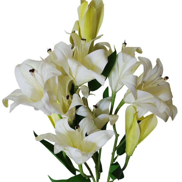 Artificial Lily Plant White 60cm Bare Stem Flowers