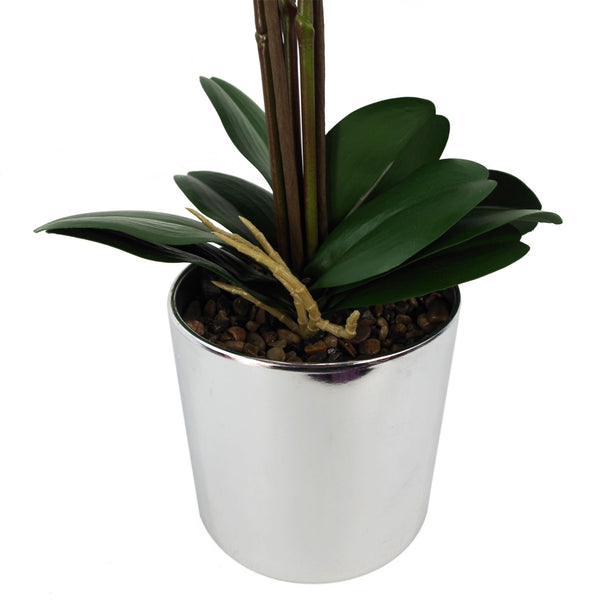 Artificial Orchid Large White Silver 52cm