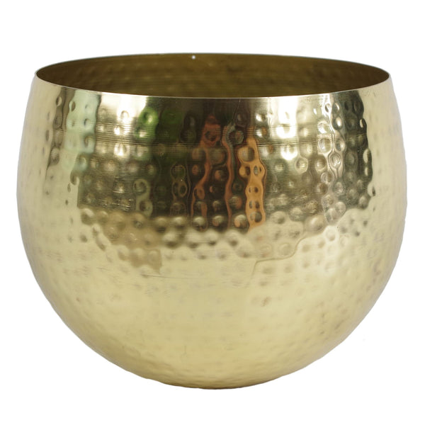 Metal Gold Brass Colour Planter 22 x 18cm Edge