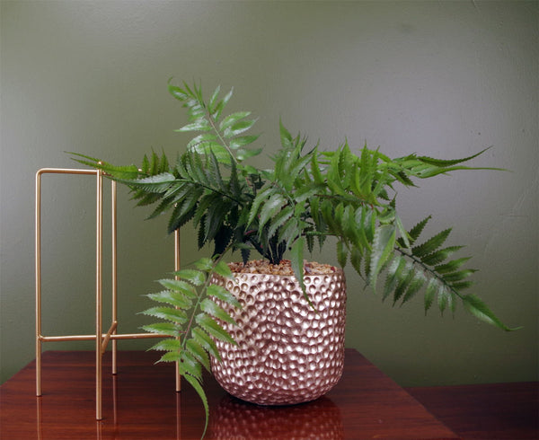 Artificial Fern Plant Metal & Planter 60cm