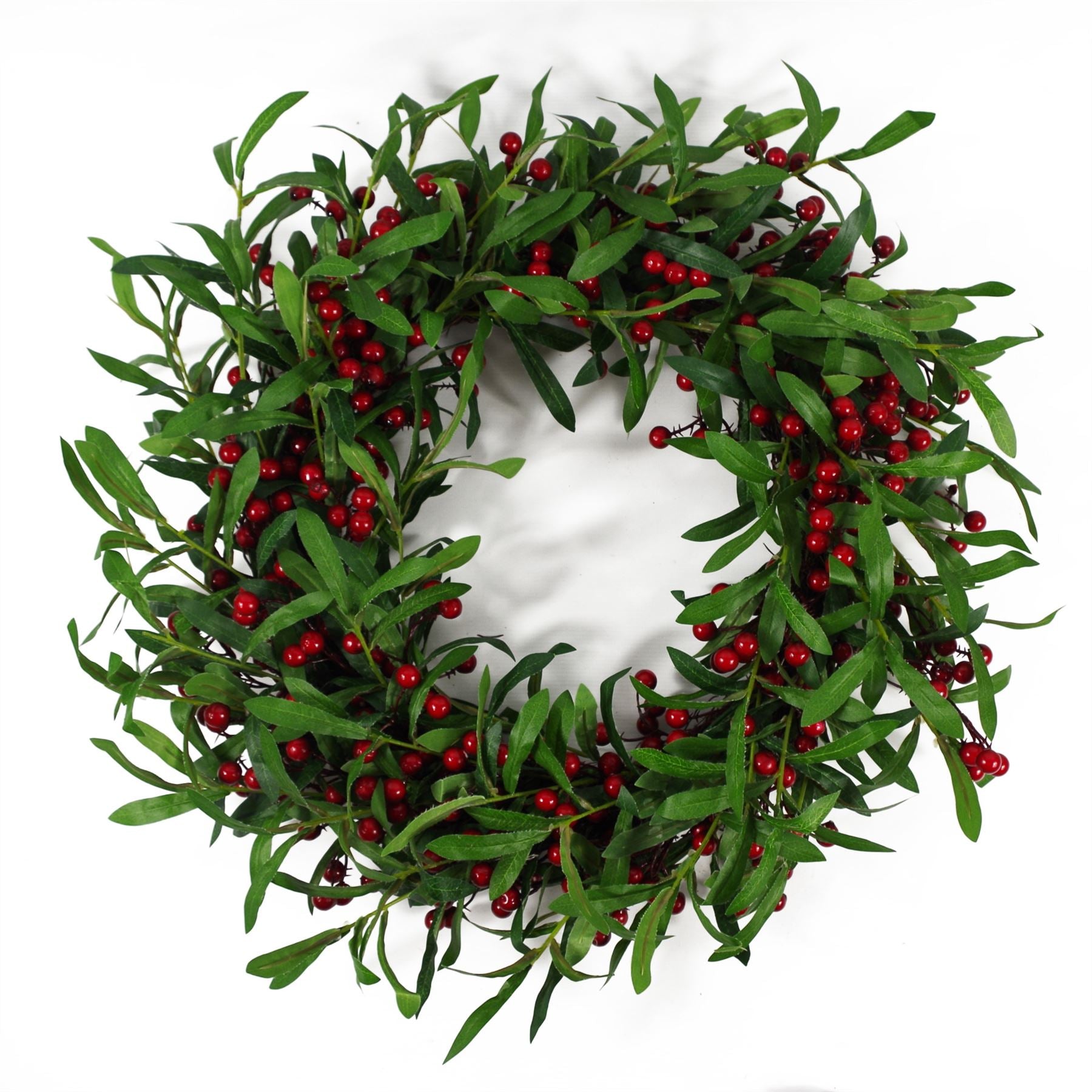 Christmas Mistletoe Red Berry Floristry Wreath 60cm 24