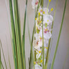 Artificial Grass Plant White Orchid Flowers 165cm