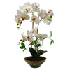 Artificial Orchid Glazed Planter White Glazed Planter 65cm