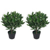 Pair Artificial Bay Topiary Trees PAIR 50cm Dwarf Trunk