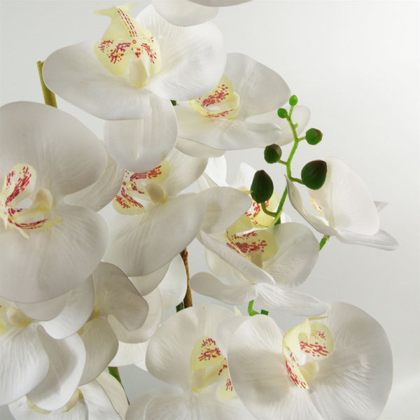 Artificial Orchid Silver Ceramic Planter White Silver Planter 70cm