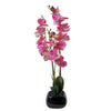 Artificial Orchid Black Ceramic Planter Pink Black Planter 70cm