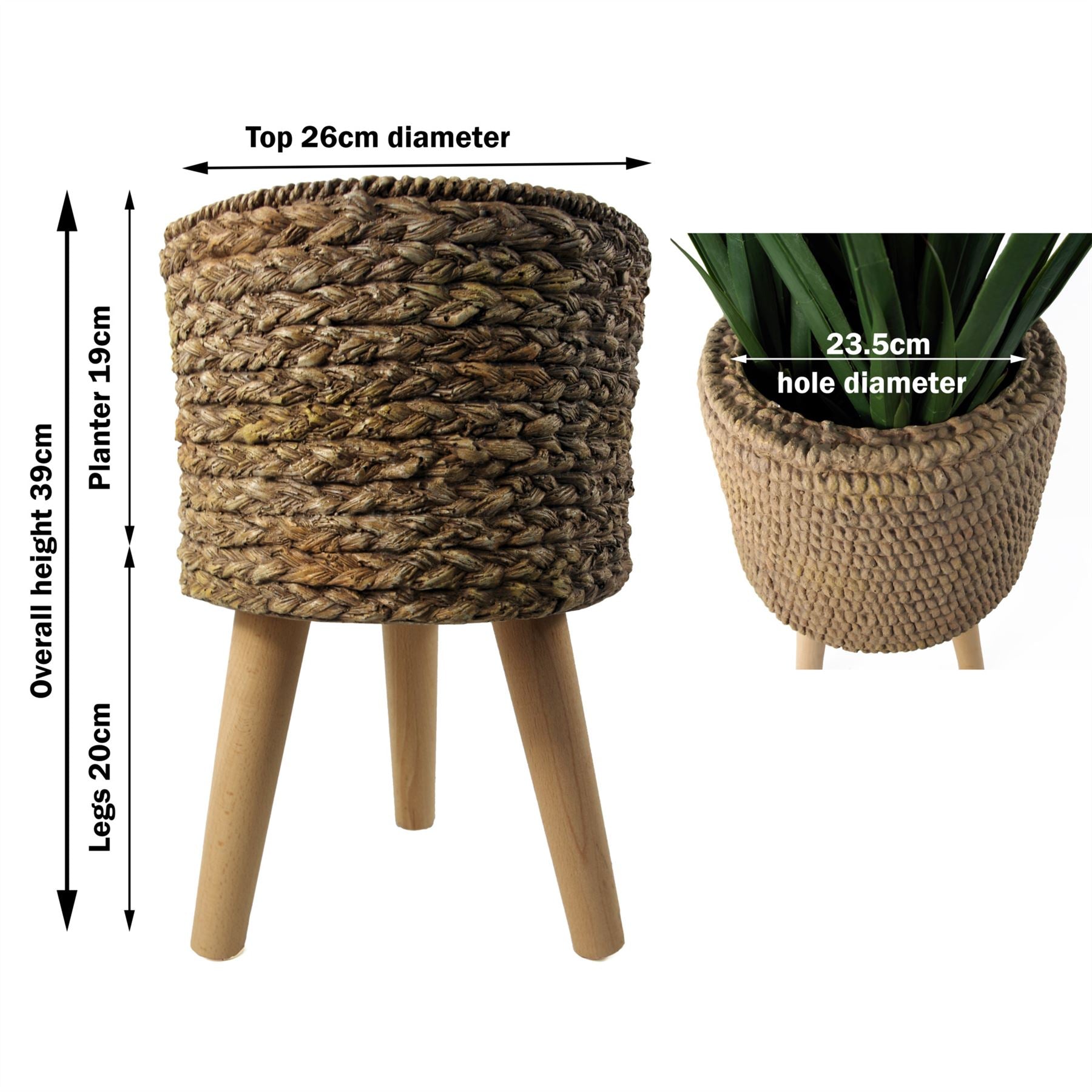 Woven Effect Composite Planter