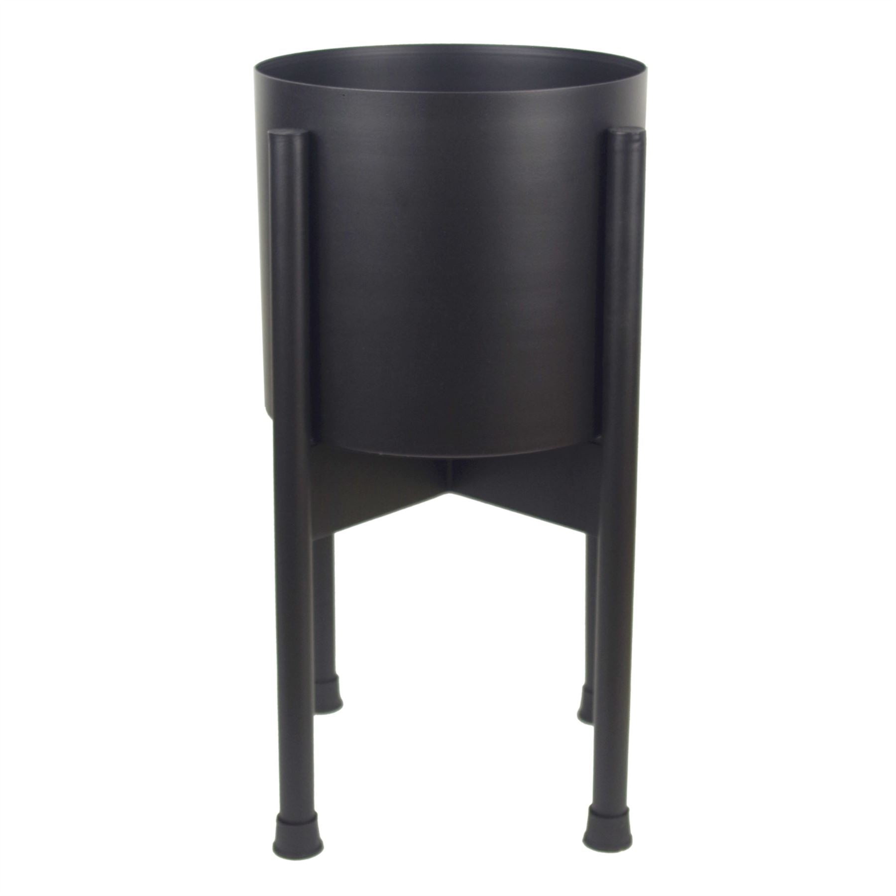 Metal Planter Black 20 x 18cm Smooth Finish