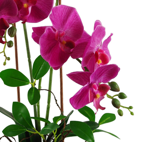 Artificial Orchid Flower Plant 65cm Dark Pink