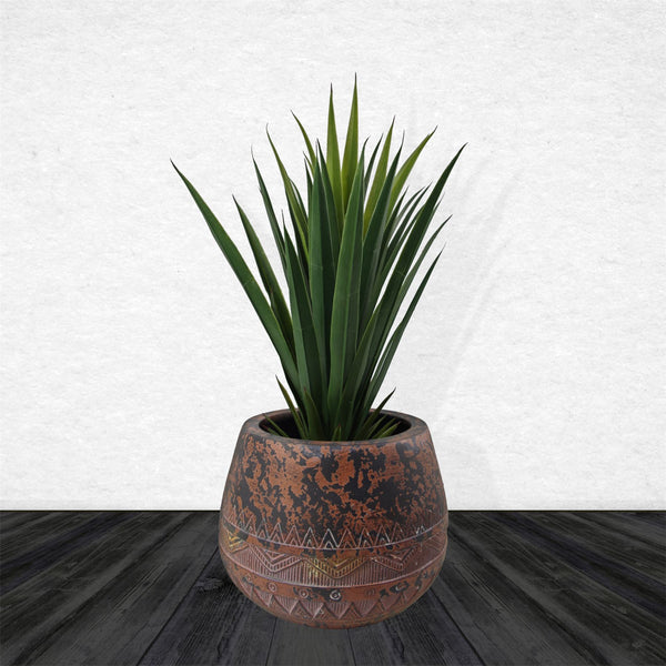 Large Composite Planter Brown Black