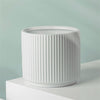 Ceramic Plant Pot Planter Ribbed White 13.5 x 13.5 x 13cm