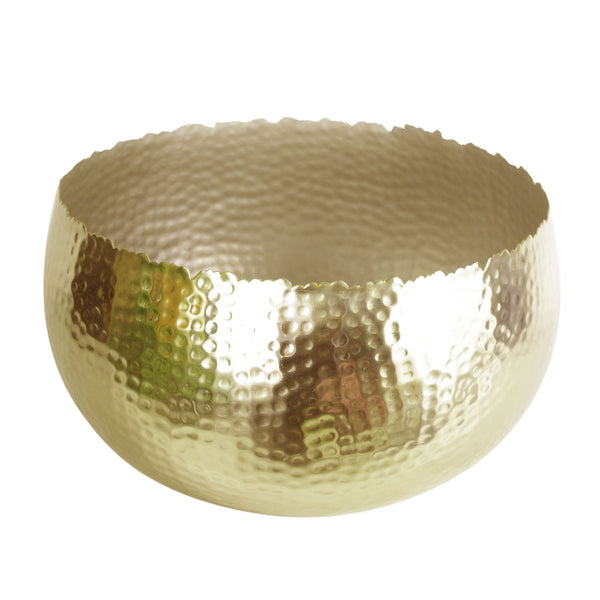 Metal Bowl 32 x 20cm Gold Colour Curvy Edge