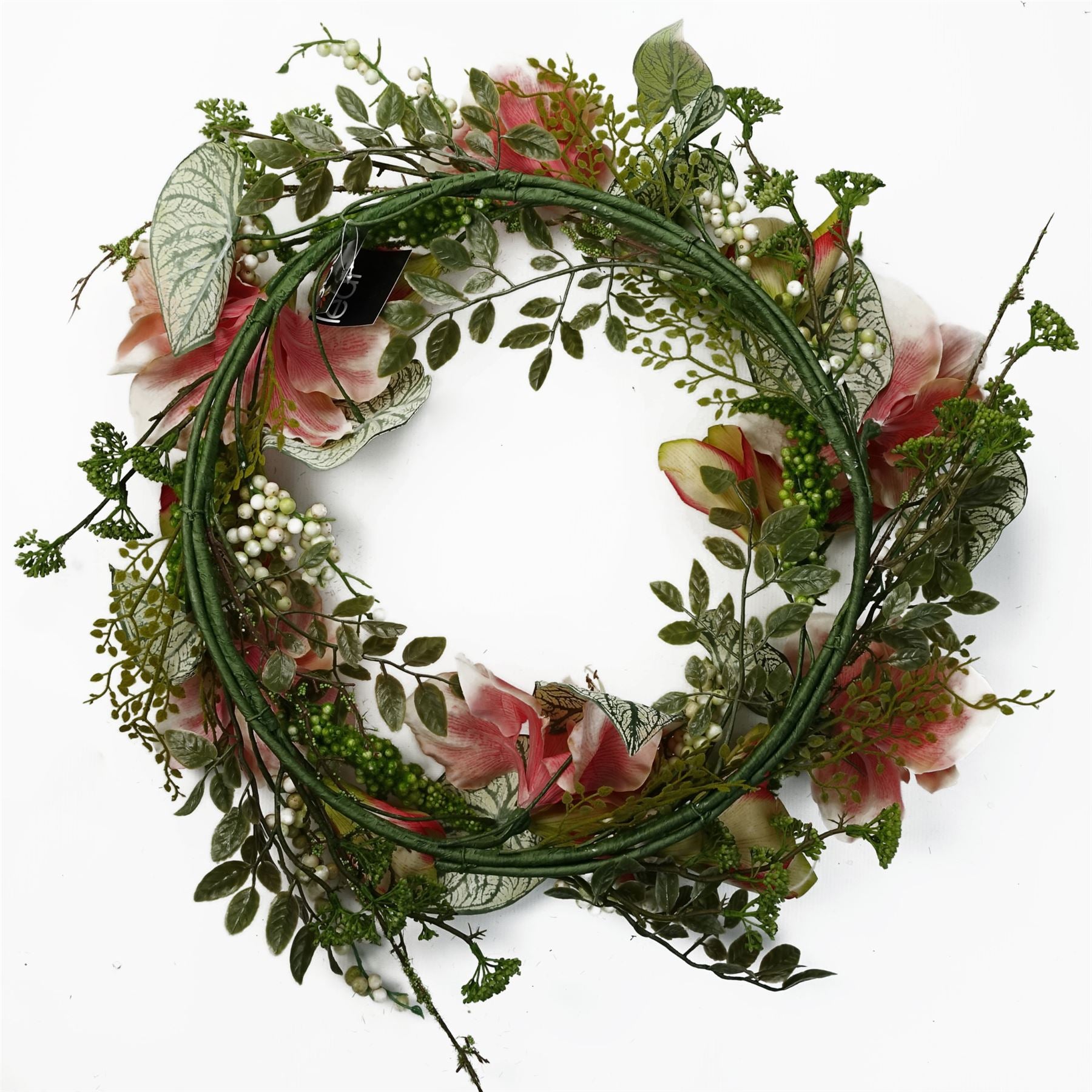 Artificial Pink Lily Wreath