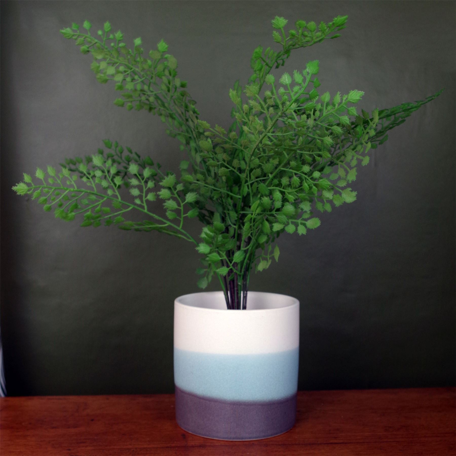 Blue S Stripe Ceramic Planter