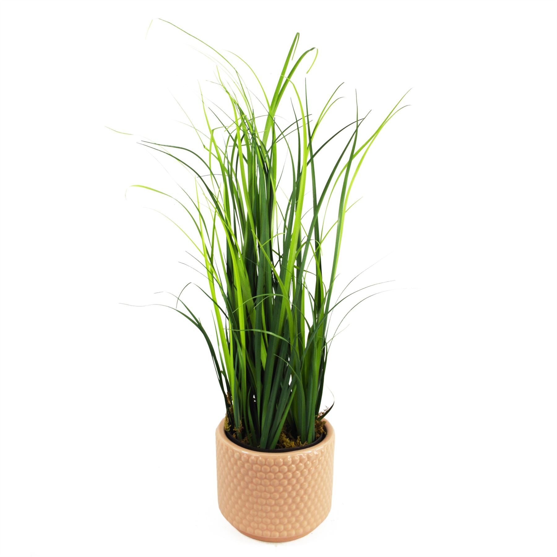 Artificial Grass Plant Peach Dusty Pink Ceramic Planter 60cm