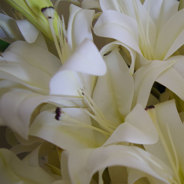 Artificial Lily Plant White 60cm Bare Stem Flowers