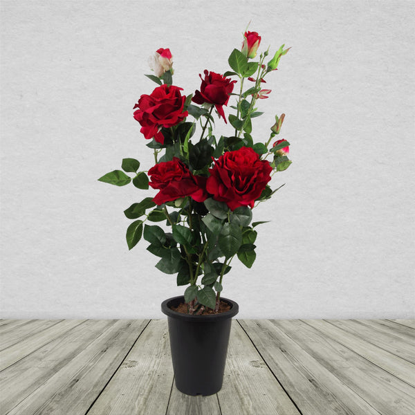 Artificial Red Rose Bush