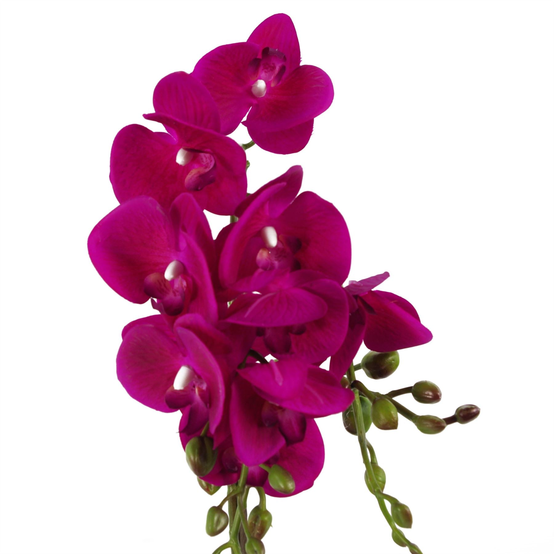 Artificial Orchid Plant Dark Pink Gold Pot 54cm