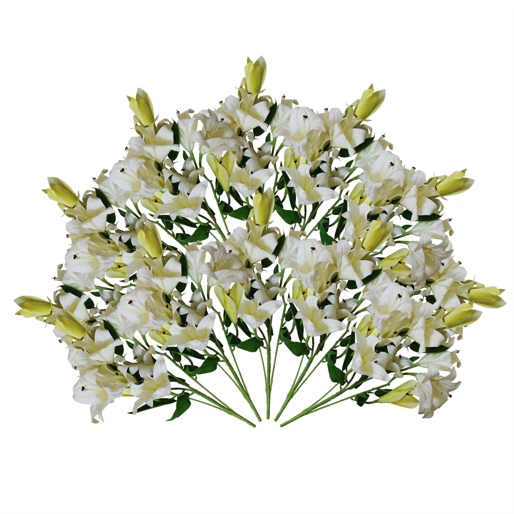 Artificial Flowers Lily Plant White Bare Stem 60cm Pack 12