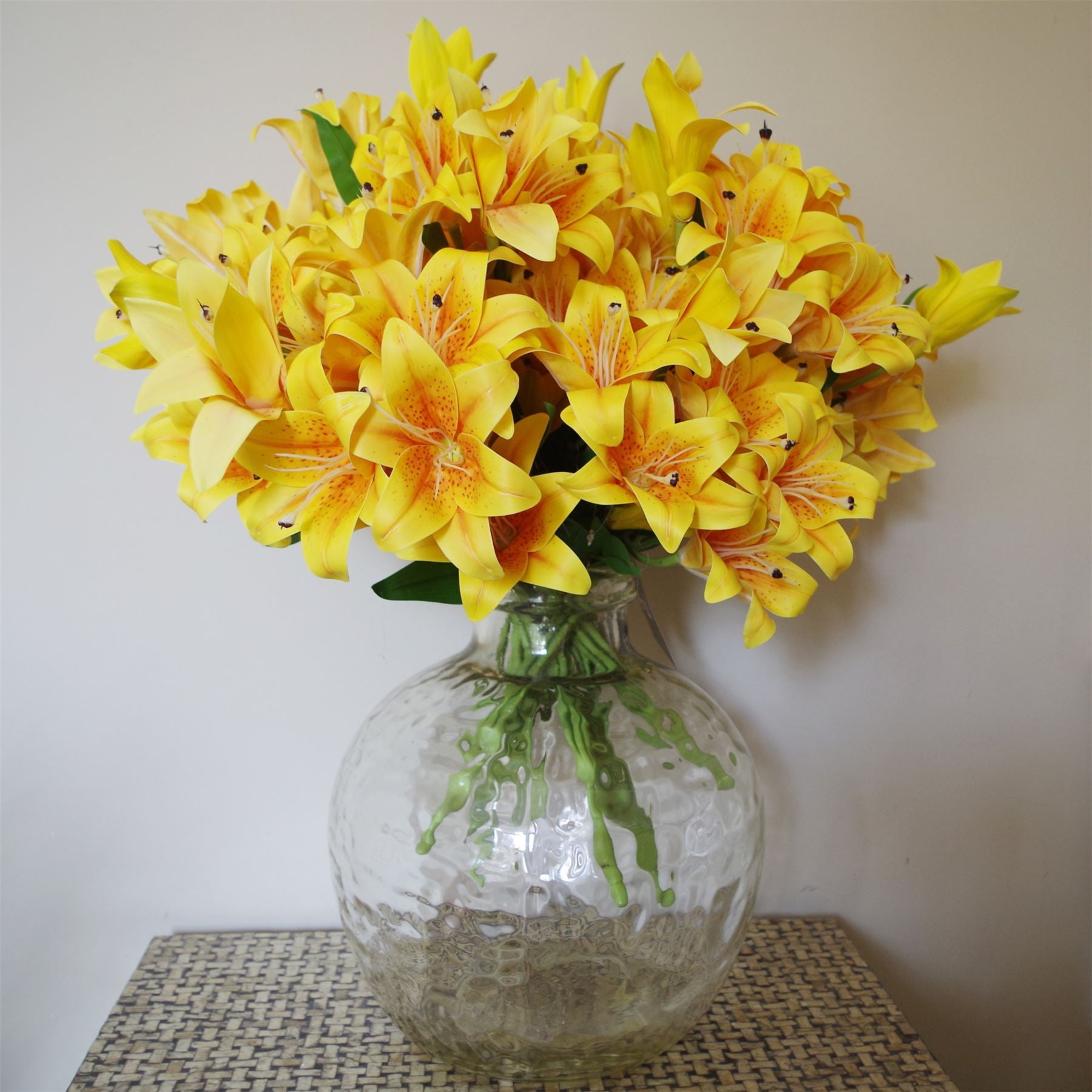 Artificial Lily Plant Yellow 60cm Bare Stem Flowers